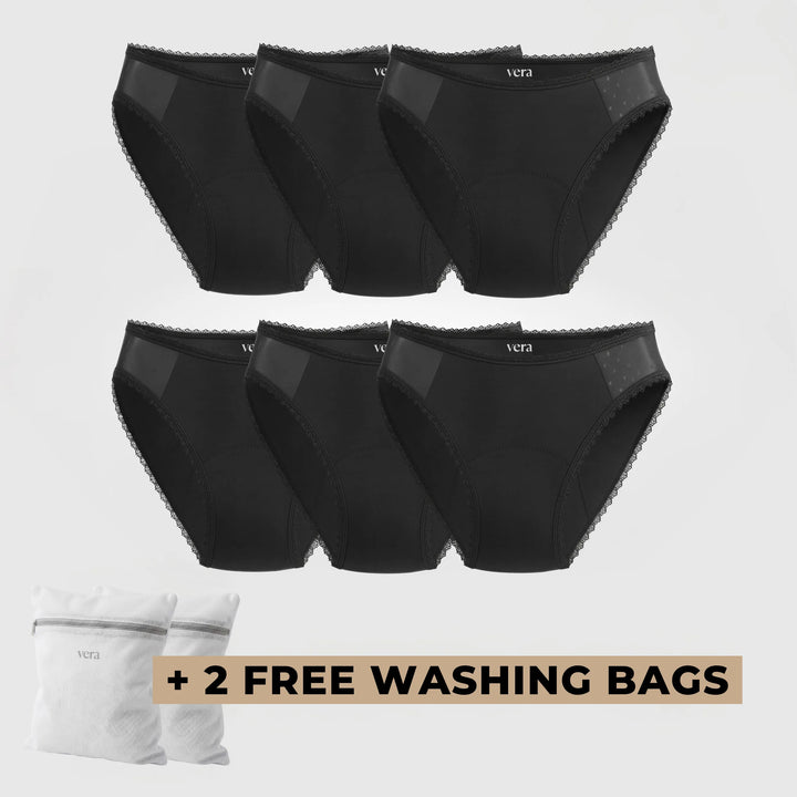 Vera's Elegant Leakproof Briefs (6-Pack)