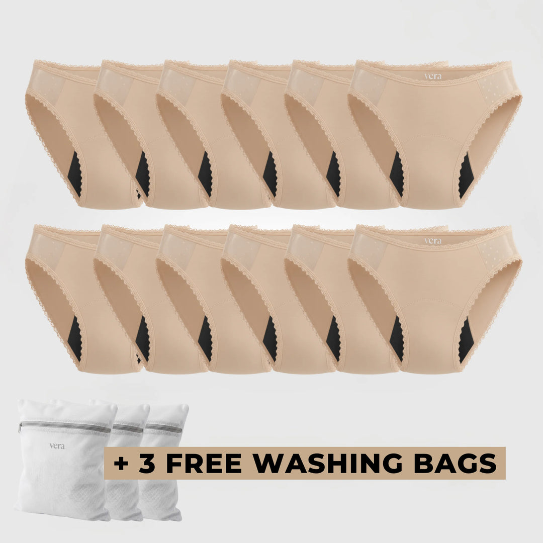 Vera's Elegant Leakproof Briefs (12-Pack)