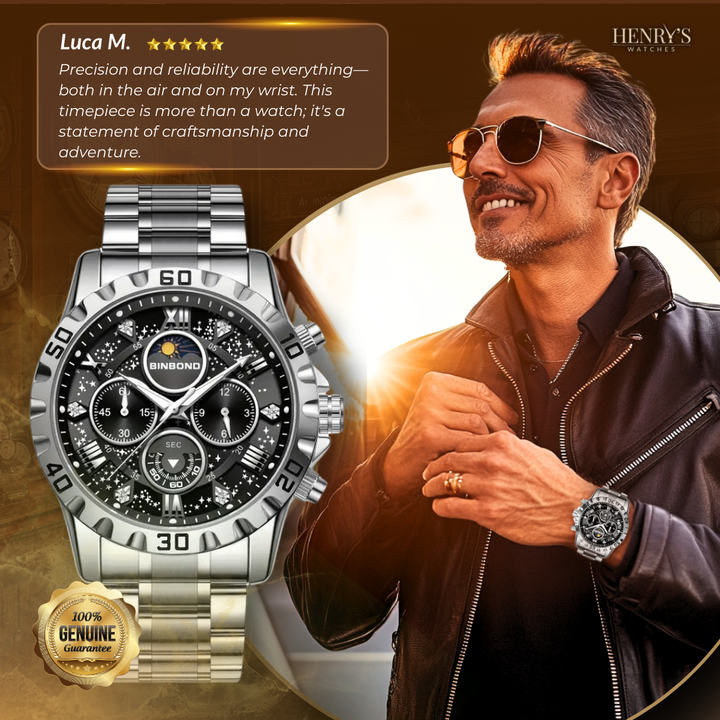 Luxury Chronograph Watch with Metal Band