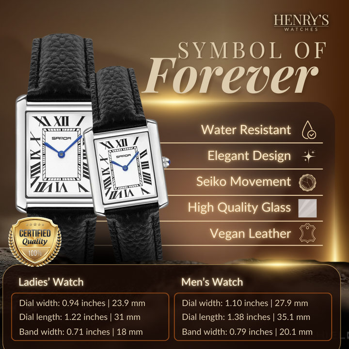 Stylish Square Dial Watches for Couples