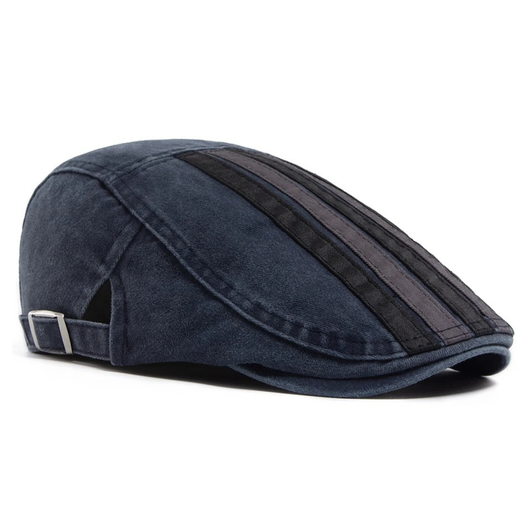 Hudson Stripe Flat Cap
